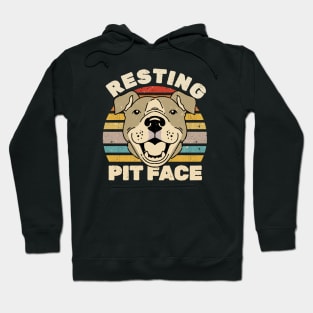 Resting Pit Face - vintage pitbull Hoodie